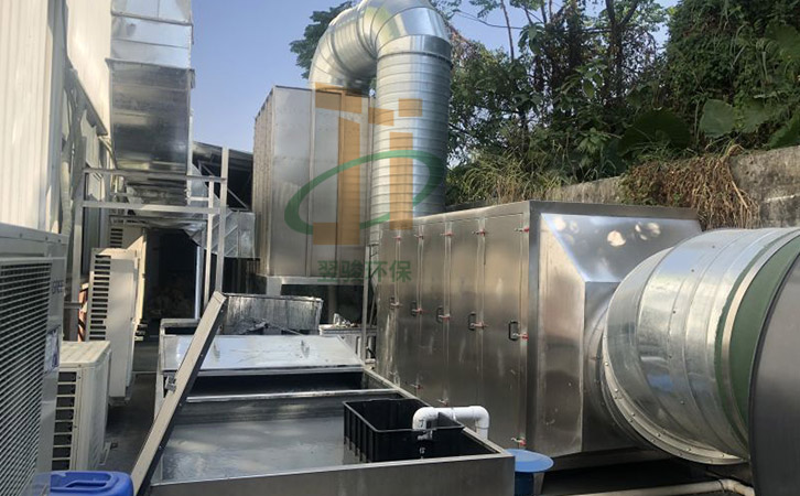 工廠有機(jī)廢氣處理工程氣旋混合噴淋塔+活性炭環(huán)保設(shè)備工程案例