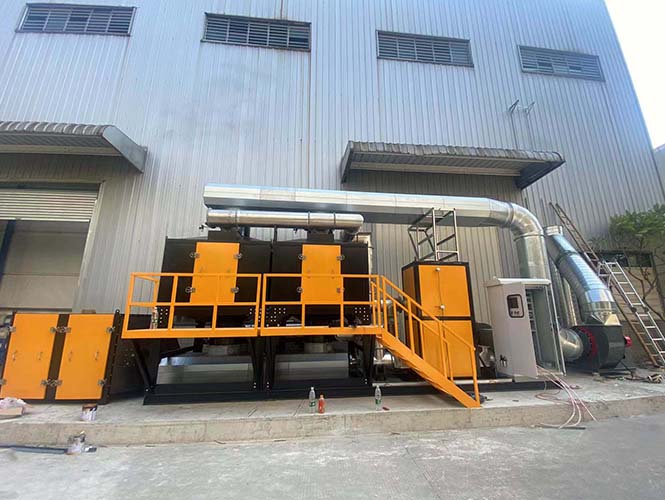 固化廢氣治理工程(干式過濾器+活性炭吸附濃縮+催化燃燒法）