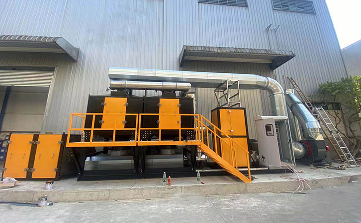 固化廢氣治理工程(干式過濾器+活性炭吸附濃縮+催化燃燒法）